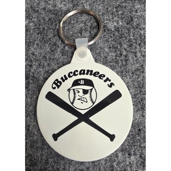 Buccaneers Baseball Keychain With Crossed Bat Design - Picture 1 of 3